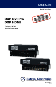 Zobrazit dokument Extron electronics DXP HDMI Průvodce nastavením